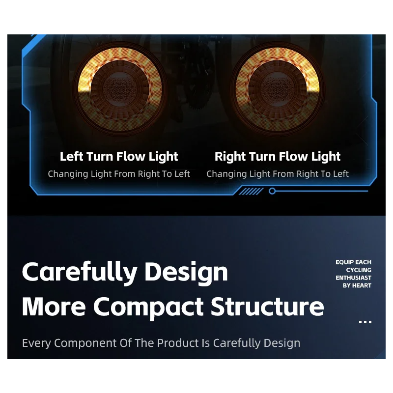 Versatile Bicycle Rear Light Smart Brake Sensor Wireless Remote Control Colorful Flash Rechargeable Light