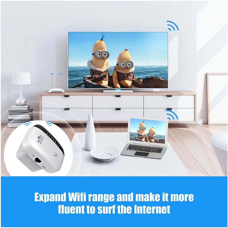 Wifi Repeater Wireless Signal Amplifier Extended Network Enhancer Home Router Through The Wall Bedroom Receive Moving