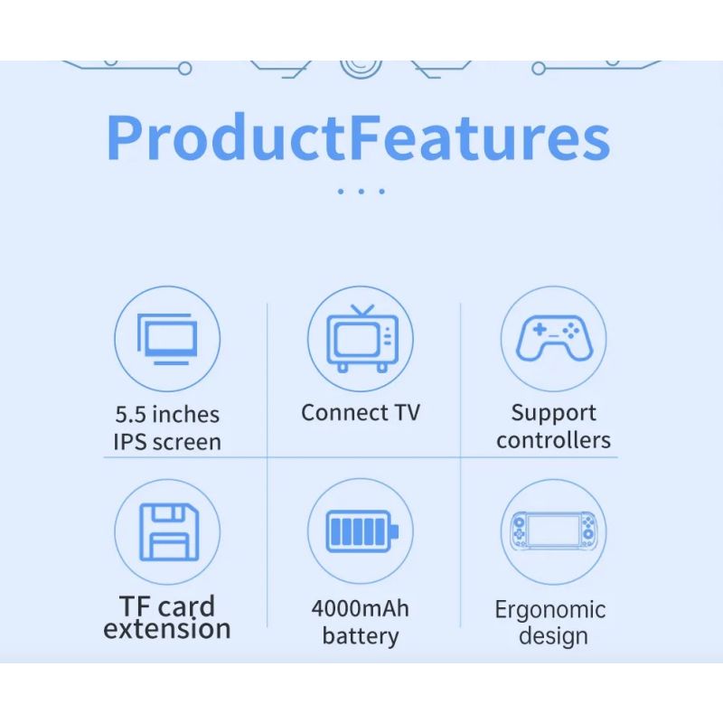POWKIDDY X55 Handheld Game Console Retro Gaming 5.5 Inch Screen IPS Display RK3566 Processor Gaming on the Go