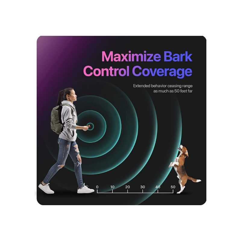 Rechargeable Pet Dog Repeller with Ultrasonic Technology Effective Dog Bark Control and LED Flashlight