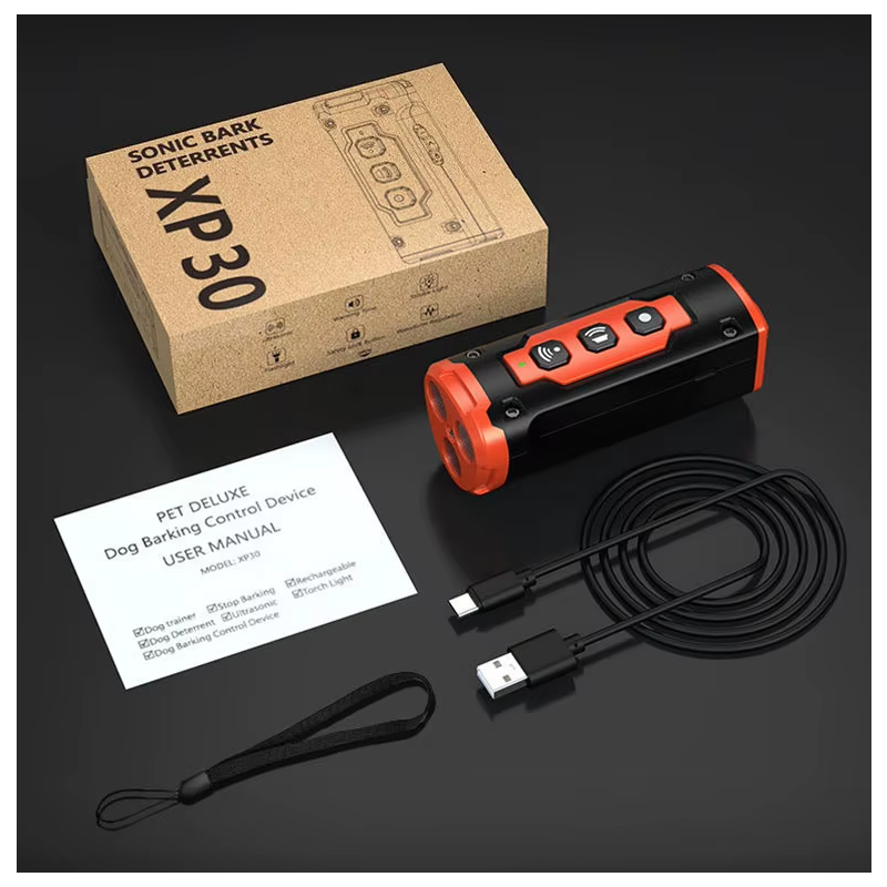 Pet Dog Repeller Ultrasonic Dog Training Device Rechargeable Barking Control Tool with Humane Technology