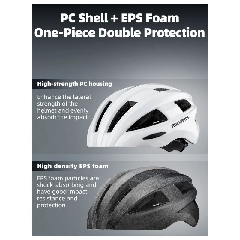 ROCKBROS Bicycle Helmet LED Rear Light Ultralight Design Rechargeable Cycling Safety Gear for Road MTB