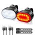 USB Rechargeable Bike Light Set Waterproof LED Urban Cycling Visibility Lightweight Front Light and Red Taillight