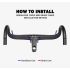 TOSEEK TR5500 Road Bike Handlebar Lightweight Full Carbon Fiber Stem Aerodynamic Design Matte Black Finish