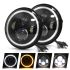 Motorcycle LIGHT 7 Inch LED Headlight for Jeep Wrangler Lada Niva 4x4 Bright Yellow White Angel Eye Weatherproof Design