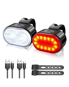 USB Rechargeable Bike Light  Waterproof White Bike Front light/Red Bicycle Taillight