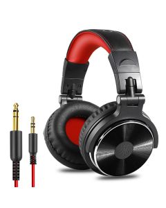 Oneodio Pro-10 Wired Professional Studio Pro DJ Headphones With Microphone Over Ear HiFi Monitor Music Headset Earphone For Phone PC-Red & Black