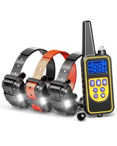 800yd Electric remote Dog Training Collar Waterproof Rechargeable LCD Display for All Size beep Shock Vibration mode