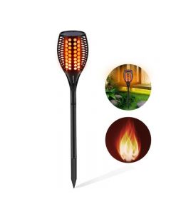Solar Lights Upgraded, Waterproof Flickering Flames Torches Lights Outdoor Solar Spotlights Landscape Decoration Lighting Dusk to Dawn Auto On/Off Security Torch Light for Patio Driveway 