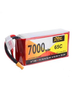 Zop Power 2S 3S 4S 5S 6S RC Lipo Battery 7.4V 11.1V 14.8V 18.5V 22.2V 7000mAh 65C Drone Battery