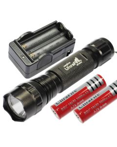 Multi Color Select UltraFire 501B CREE XM-L U2 1300 Lumens 5 Modes LED Flashlight + 2*18650 Battery + Charger