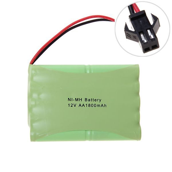 12V AA 1800mAh Ni-MH Big SM Plug Battery Eco-Friendly High-Capacity Rechargeable for Model Airplanes
