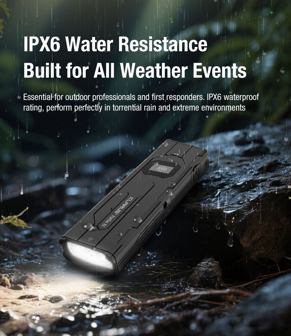 klarus X2 Ultra-Thin Palm-Sized EDC Tactical Flashlight, USB-C Rechargeable 3000 Lumens Compact & Mighty Pocket Light