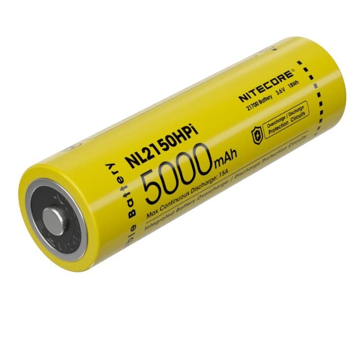 NITECORE NL2150HPi 5000mAh 21700 Li-ion Rechargeable Battery High Performance for Flashlight and Vape
