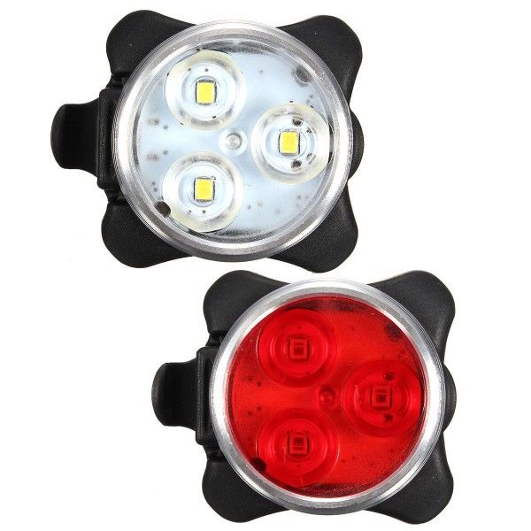 USB Rechargeable Bike Light HJ-030 3 LED 4 Modes Waterproof Front Light Cycling Safety Perfect for Night Rides