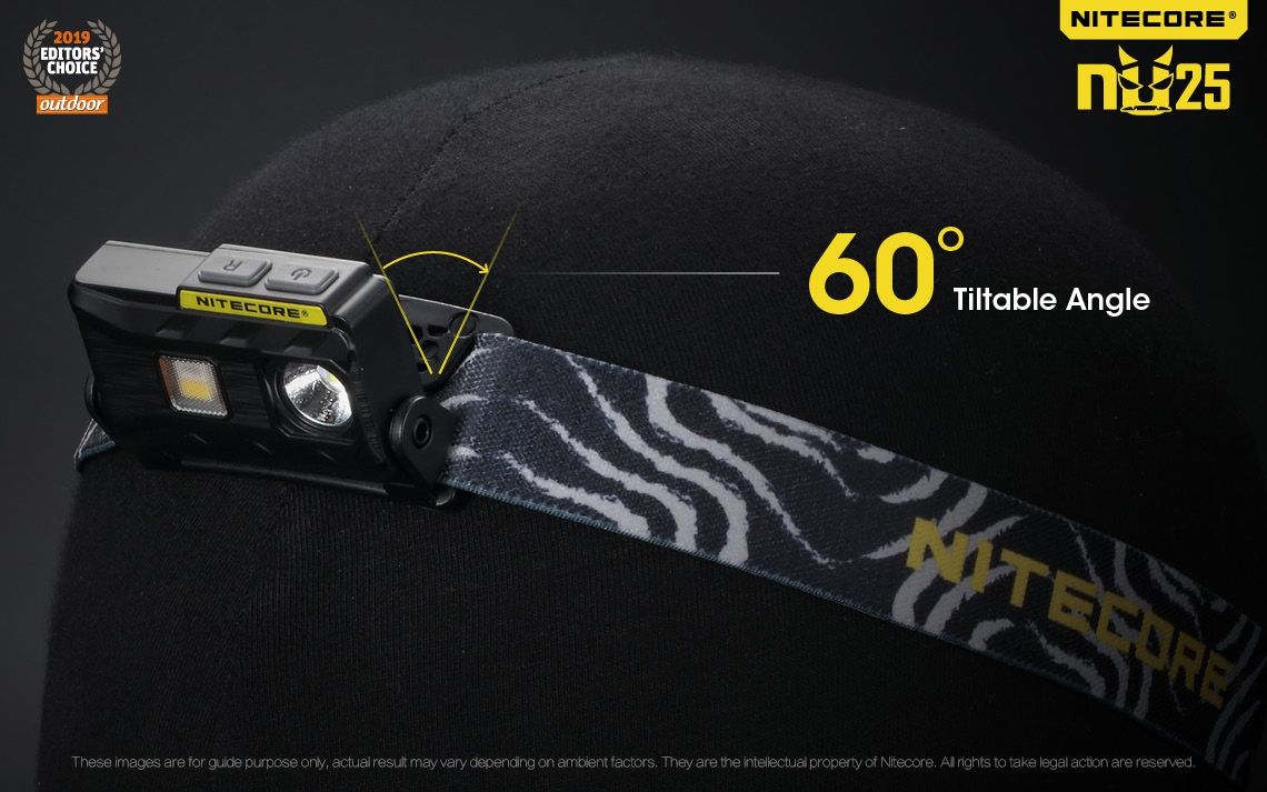 Nitecore NU25 XP-G2 S3 LED Rechargeable Headlamp 360 Lumens Lightweight Adventure Accessory Outdoor Lighting
