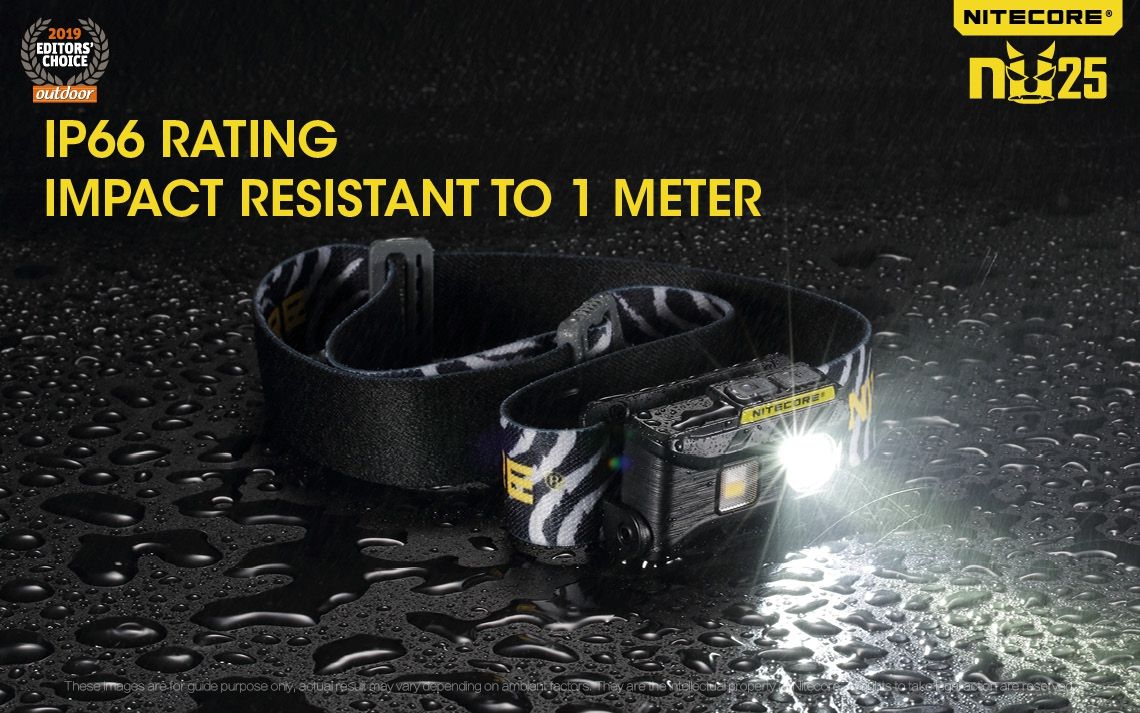 Nitecore NU25 XP-G2 S3 LED Rechargeable Headlamp 360 Lumens Lightweight Adventure Accessory Outdoor Lighting