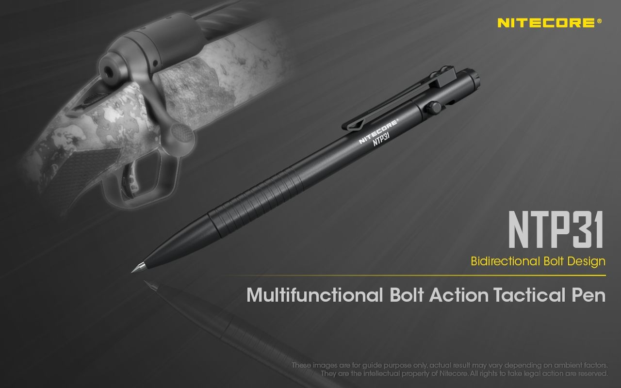 NITECORE NTP31 Ergonomic Bolt Action Tactical Pen Durable Aluminum Alloy Multifunctional Glass Breaker