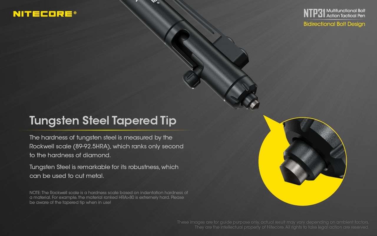 NITECORE NTP31 Ergonomic Bolt Action Tactical Pen Durable Aluminum Alloy Multifunctional Glass Breaker