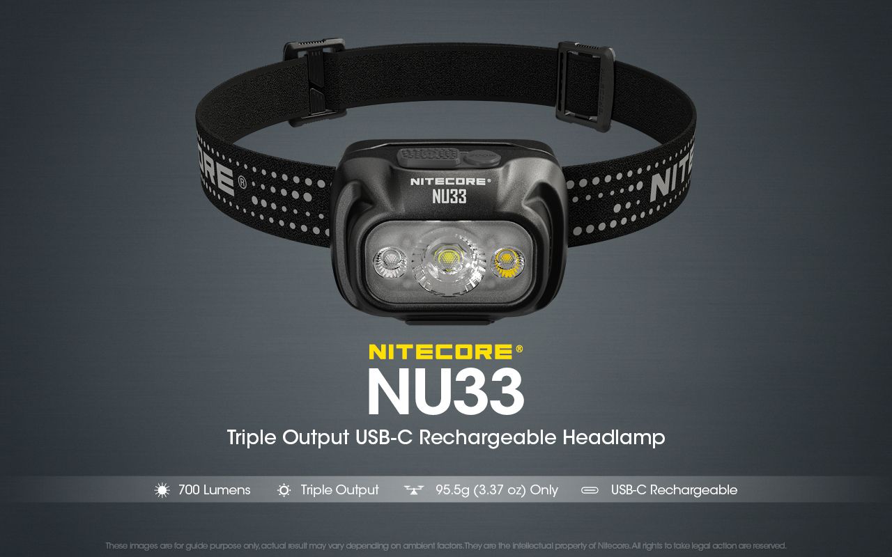 Nitecore NU33 USB-C Rechargeable Headlamp 700LM Bright Lightweight Waterproof for Camping Hiking DIY Projects