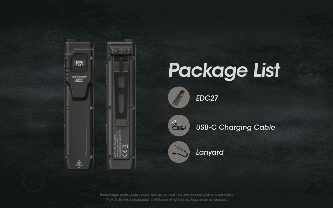 NITECORE EDC27 Lightweight 3000 Lumen Rechargeable Flashlight for Outdoor Adventures and Emergency Preparedness