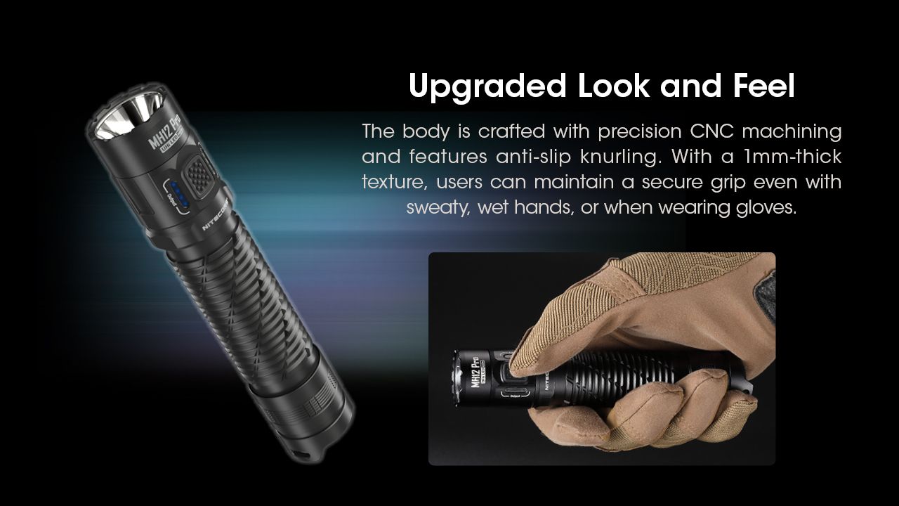 Nitecore MH12 Pro USB-C Rechargeable Flashlight 3300 Lumen High-Intensity Beam for Night Hikes and Adventures