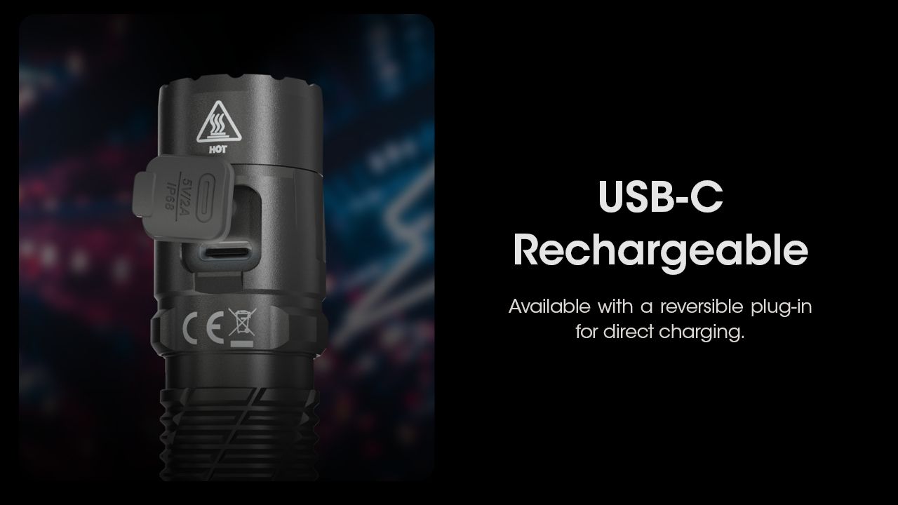 Nitecore MH12 Pro USB-C Rechargeable Flashlight 3300 Lumen High-Intensity Beam for Night Hikes and Adventures