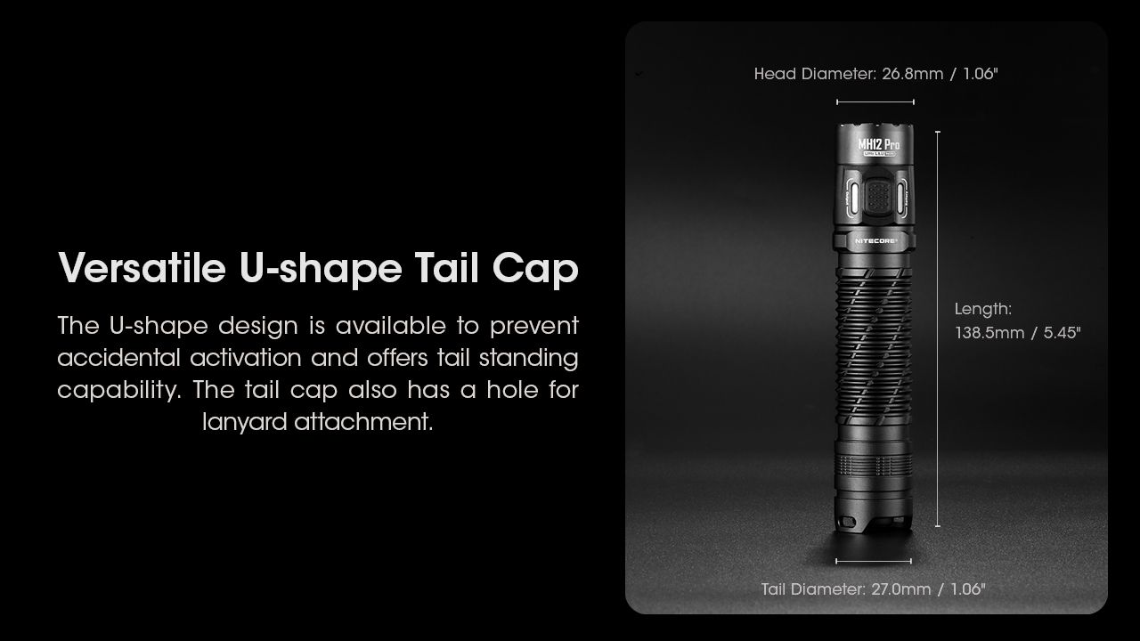 Nitecore MH12 Pro USB-C Rechargeable Flashlight 3300 Lumen High-Intensity Beam for Night Hikes and Adventures