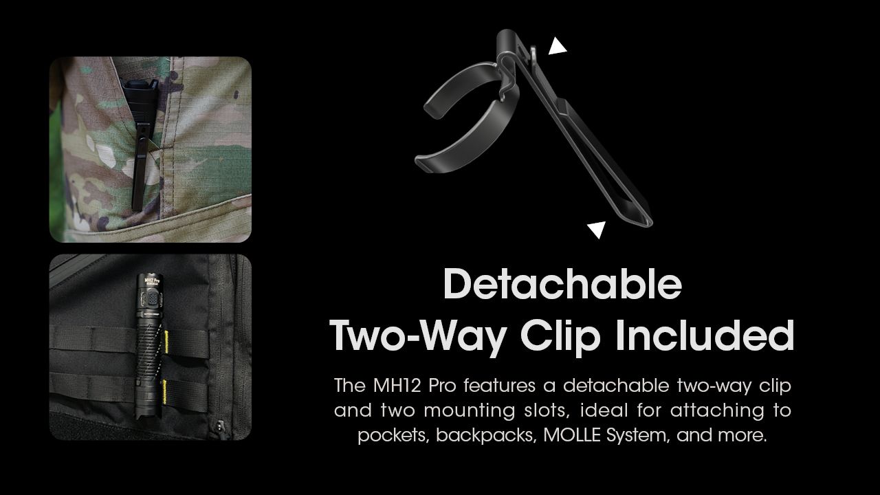 Nitecore MH12 Pro USB-C Rechargeable Flashlight 3300 Lumen High-Intensity Beam for Night Hikes and Adventures
