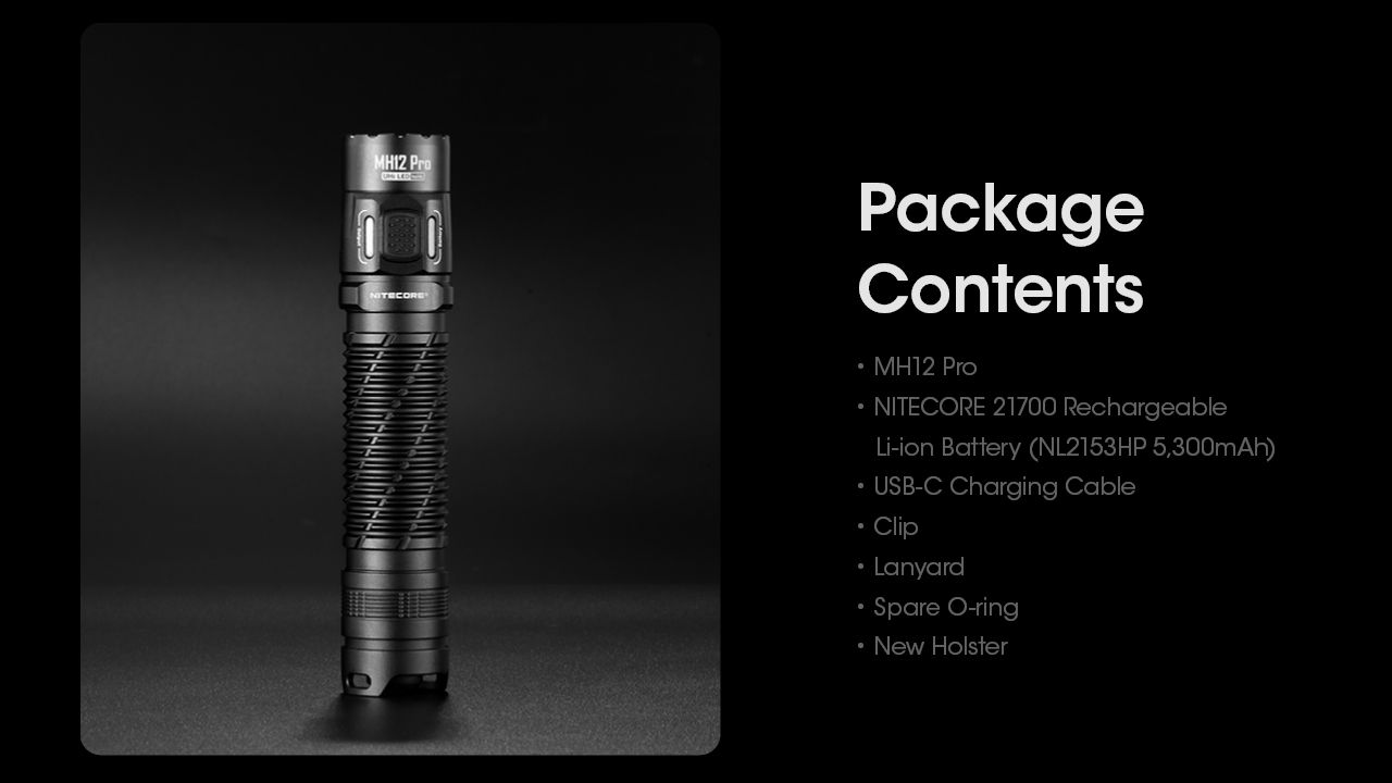 Nitecore MH12 Pro USB-C Rechargeable Flashlight 3300 Lumen High-Intensity Beam for Night Hikes and Adventures