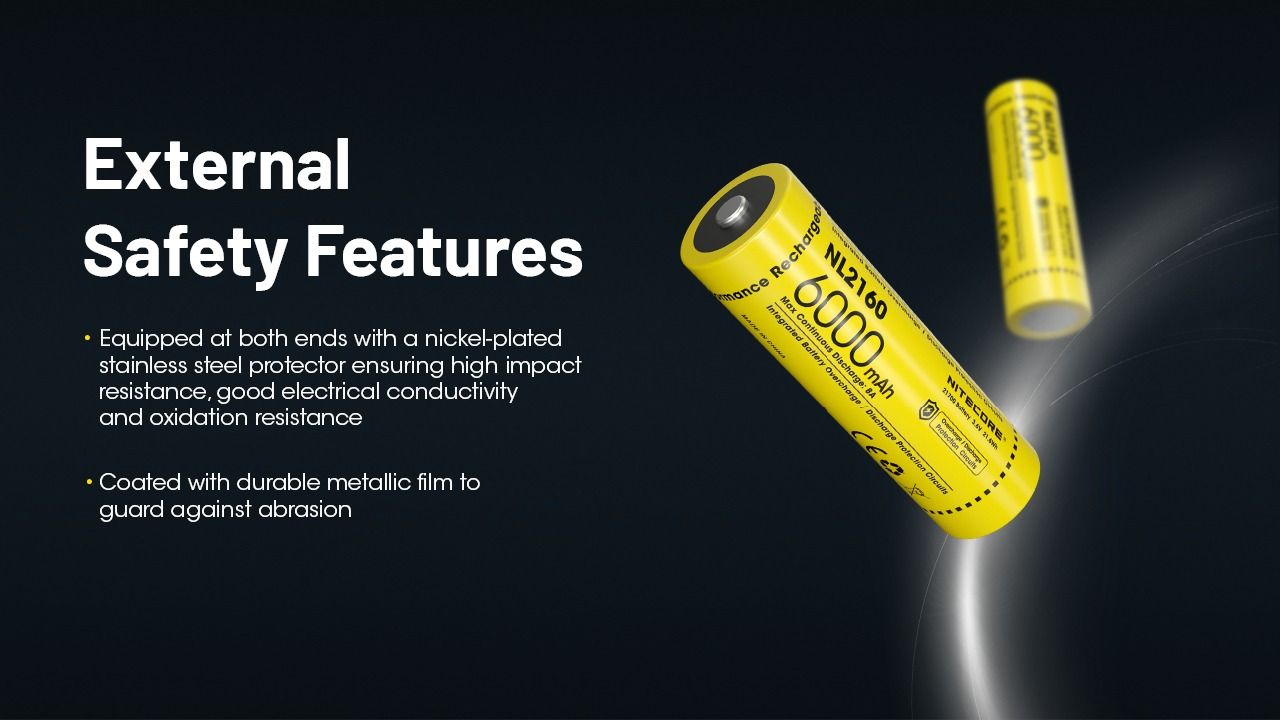 NITECORE NL2160 6000mAh 21700 Li-ion Rechargeable Battery 