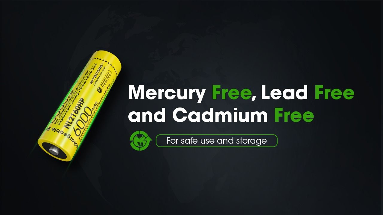 NITECORE NL2160HP 6000mAh 3.6V 21700 USB-C Li-ion Rechargeable Battery High Capacity Portable Power Source