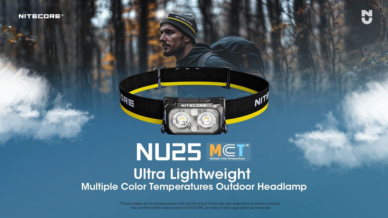 NITECORE NU25 MCT LED Headlamp 400 Lumens USB-C Rechargeable Lightweight Hiking Gear for Outdoor Enthusiasts
