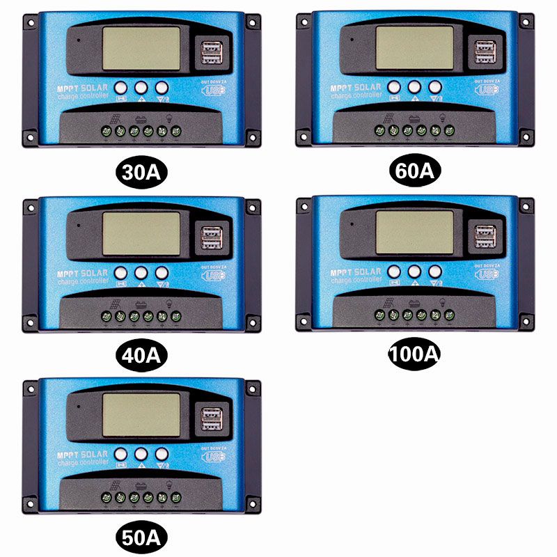 MPPT Solar Charge Controller 30A 40A 50A 60A 100A LCD Display Dual USB Battery Lifespan Extension