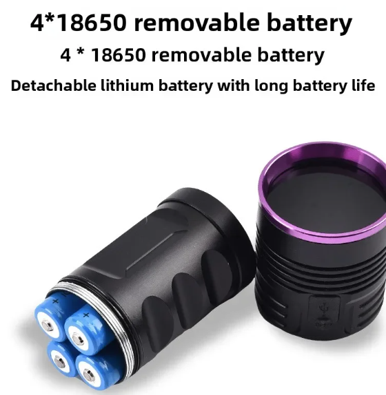 365nm UV Flashlight 120W USB-C Rechargeable Black Light for Pet Urine Detection, Resin Curing, Scorpion, Fishing, Minerals, Cure Glue with UV Protective Glasses, 4PCS Battery