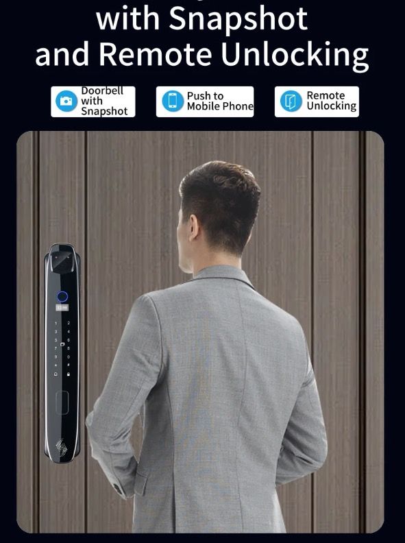 3D Face Smart Door Lock Security Camera Monitor with Intelligent Fingerprint Modern Home Security System