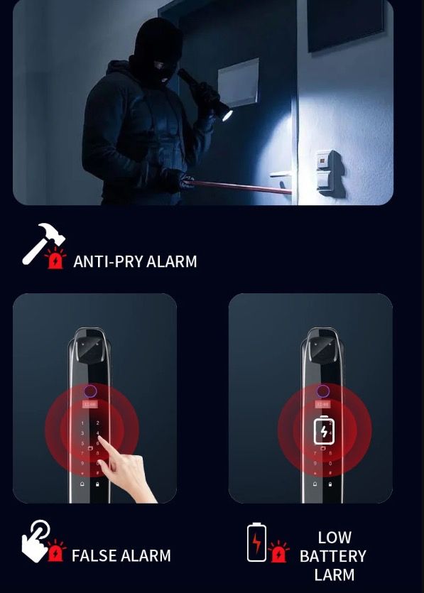 3D Face Smart Door Lock Security Camera Monitor with Intelligent Fingerprint Modern Home Security System