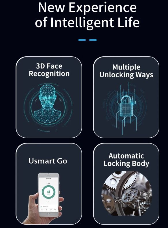 3D Face Smart Door Lock Security Camera Monitor with Intelligent Fingerprint Modern Home Security System
