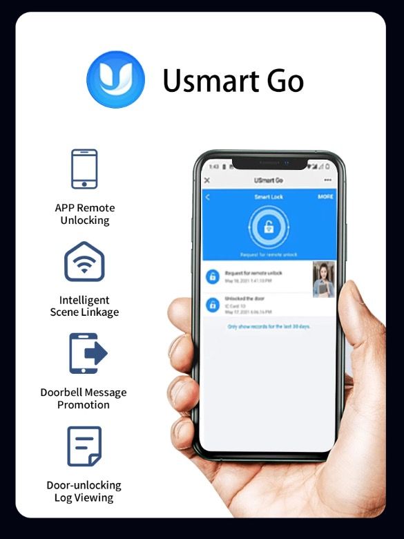 3D Face Smart Door Lock Security Camera Monitor with Intelligent Fingerprint Modern Home Security System
