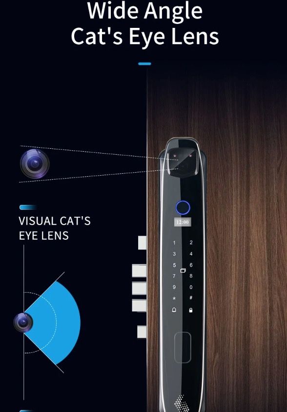 3D Face Smart Door Lock Security Camera Monitor with Intelligent Fingerprint Modern Home Security System