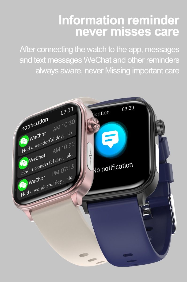 ET570 Blood Glucose Smart Watch ECG Heart Rate Blood Pressure Smartwatch