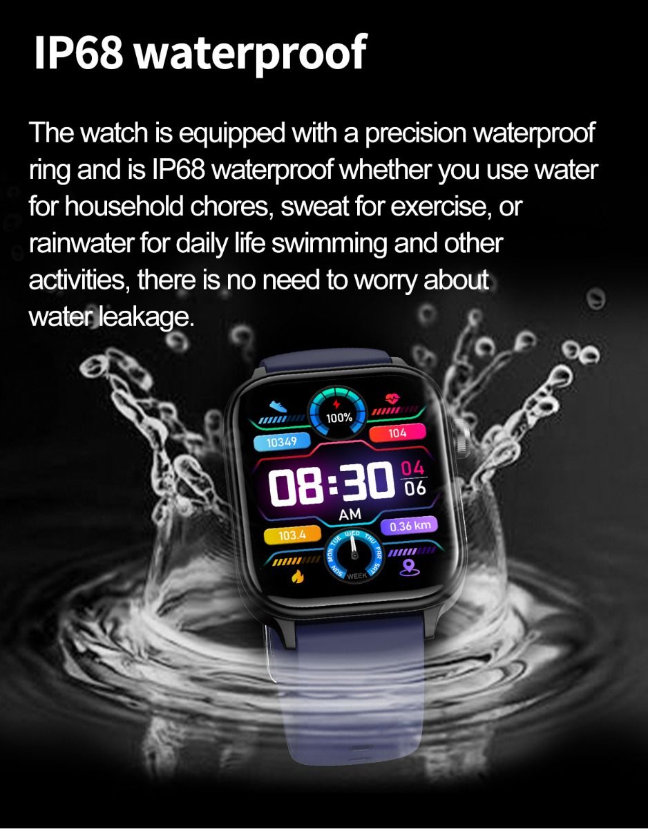 ET570 Blood Glucose Smart Watch ECG Heart Rate Blood Pressure Smartwatch