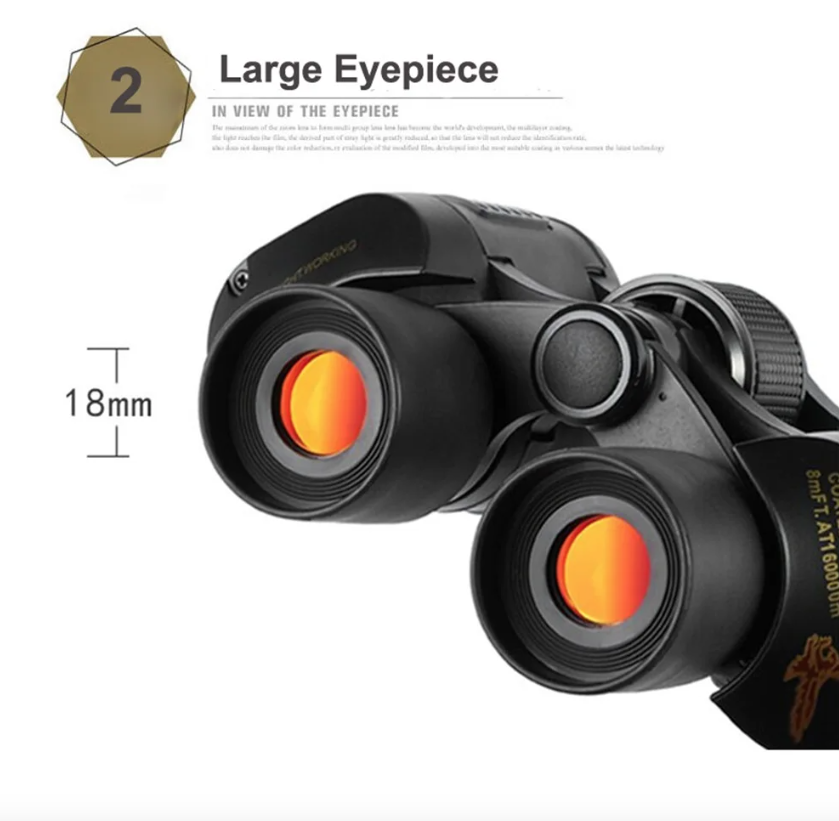 60x60 BAK4 Binoculars Powerful HD Optical Telescope for Birdwatching Hiking Sports Portable Adventure Gear