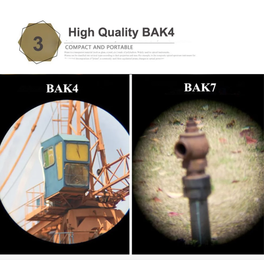 60x60 BAK4 Binoculars Powerful HD Optical Telescope for Birdwatching Hiking Sports Portable Adventure Gear