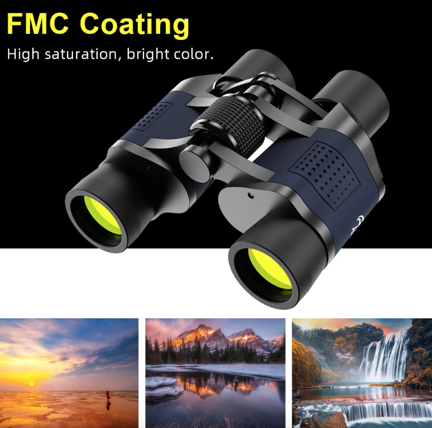 60x60 BAK4 Binoculars Powerful HD Optical Telescope for Birdwatching Hiking Sports Portable Adventure Gear