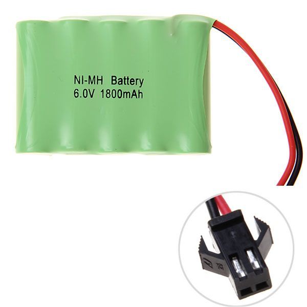 Eco-Friendly 6V 1800mAh Ni-MH SM Plug Rechargeable Battery Pack for Toys and Remote-Controlled Vehicles