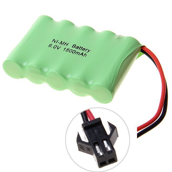 Eco-Friendly 6V 1800mAh Ni-MH SM Plug Rechargeable Battery Pack for Toys and Remote-Controlled Vehicles