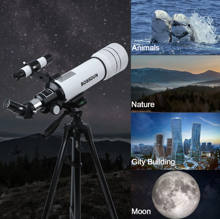 Bossdun 333X Professional Astronomical Telescope for Kids Large Objective Lens for Moon Observation and Stargazing