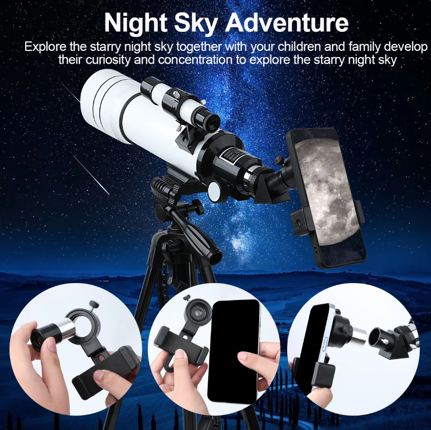Bossdun 333X Professional Astronomical Telescope for Kids Large Objective Lens for Moon Observation and Stargazing