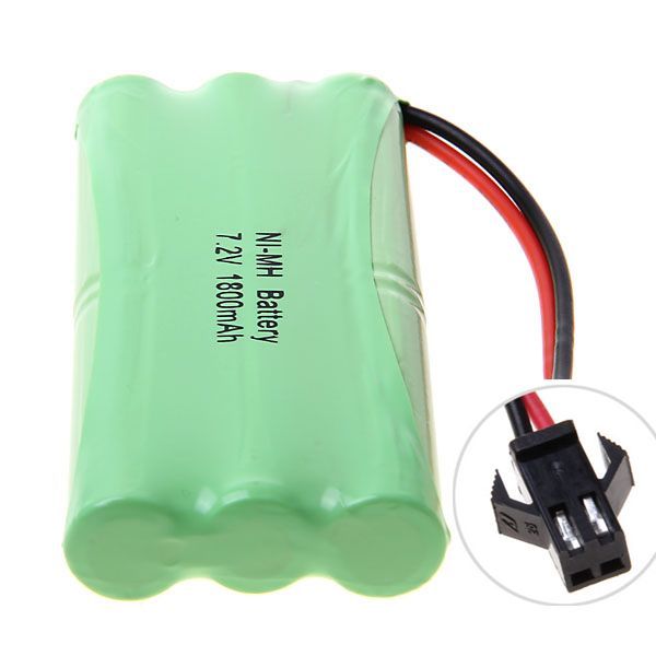 Eco-Friendly 7.2V AA 1800mAh Ni-MH SM Plug Rechargeable Battery Pack for Toy Cars Gadget Battery